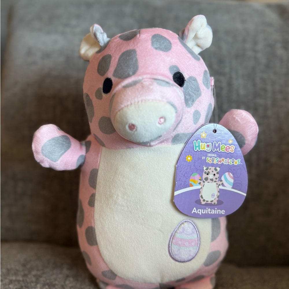 Squishmallows Pink and Gray Spotted Aquitaine Pig Plush